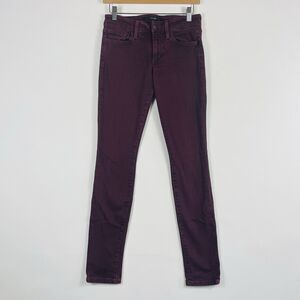 Joe's Jeans Coated‎ Burgundy Purple The Skinny Midrise Denim Jeans Women's 26